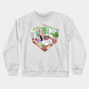 LoFi Rainy Day Sunroom Crewneck Sweatshirt